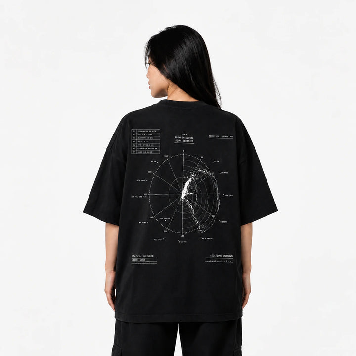 TOCA Signal Tee | Schwarzes T-Shirt mit Abschirmdiagramm
